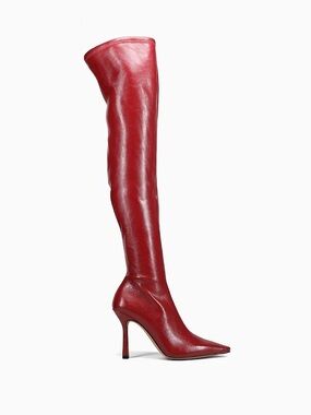 NWT Steve Madden Lorinda Red Over-the-Knee Pointed Stiletto Boot 🔥 Size 8